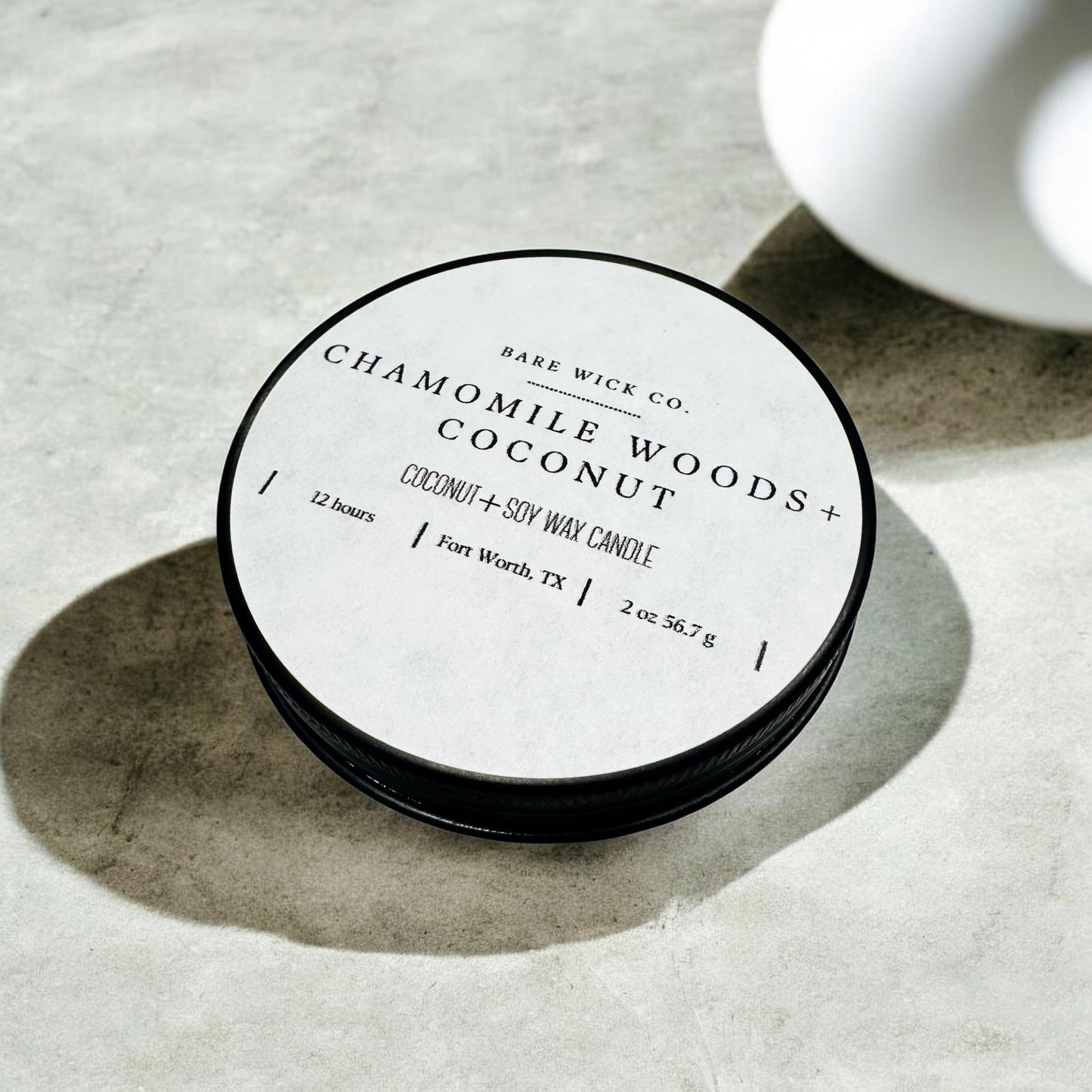 Chamomile Woods + Coconut 2 oz Candle