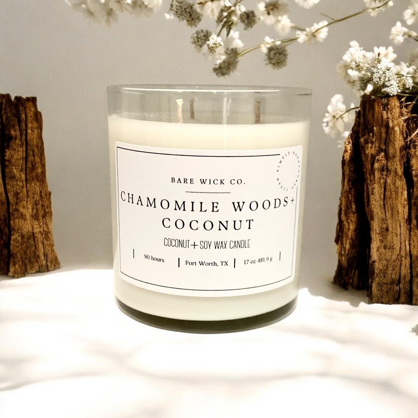 Chamomile Woods + Coconut 17 oz Candle
