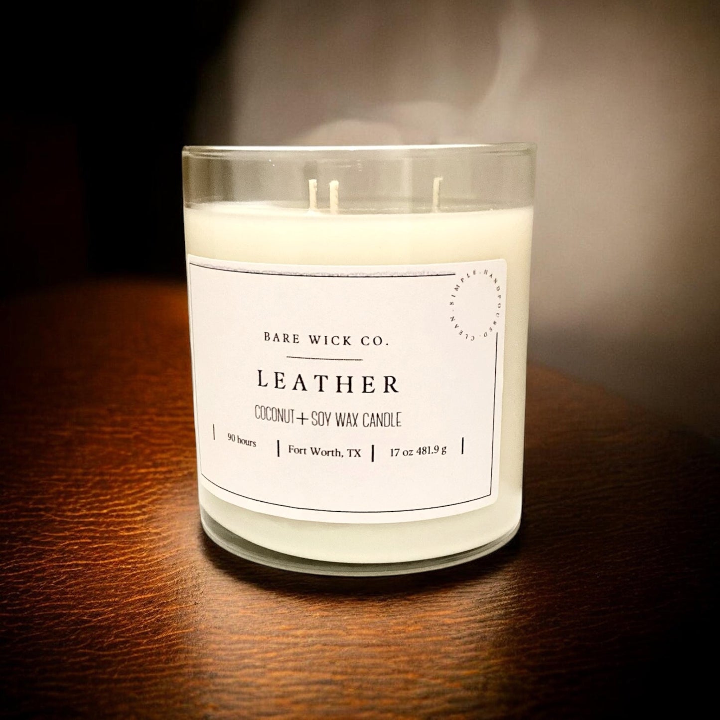 Leather 17 oz Candle
