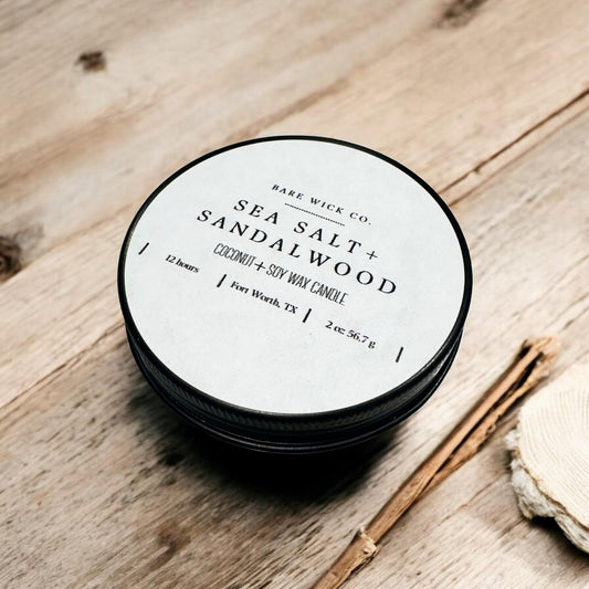 Sea Salt + Sandalwood 2 oz Candle