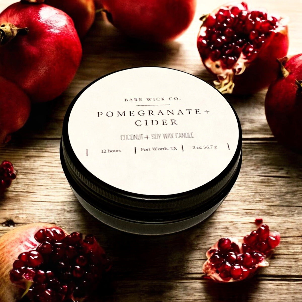 Pomegranate + Cider 2 oz Candle