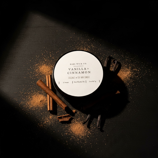 Vanilla + Cinnamon 2 oz Candle